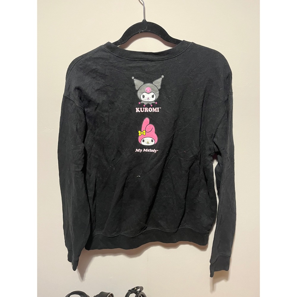 Sanrio Kuromi My Melody Graphic Sweatshirt Black Medium Pullover Kawaii Y2K - Picture 2 of 3